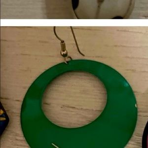 Green dangle earrings